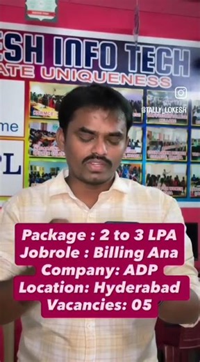 COMPANY : ADP - Billing Analyst JOBS in HYDERABAD / Hurry Up | Vacancies 5