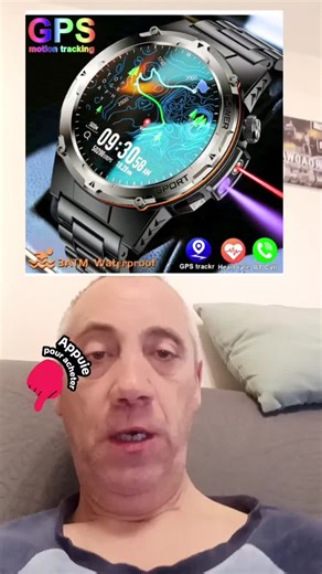montre connectée militaire avec gps tracker appel bluetooth espace santé #tiktokshop #montre #montreconnectée