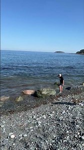 Throwing Rocks into the Atlantic – Witless Bay, Newfoundland 🌊🪨 #Shorts