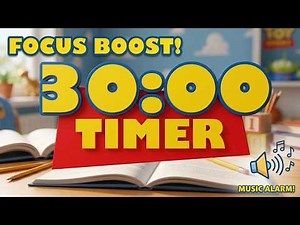 30-Minute Timer in Toy Story Style 🧸 | Clock with Randy Newman Voice Alarm 🎵
