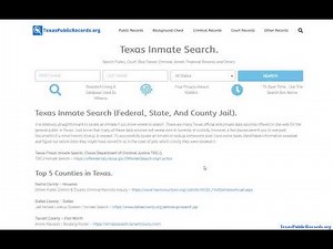 Texas Inmate Search (Lookup County Arrest Jail and Prison Records).