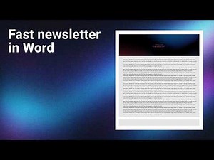 How to Create a Newsletter in Word in 5 Minutes (Quick Tutorial)