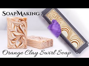 Orange Clay Swirl Soap Making | Chopstick Swirl