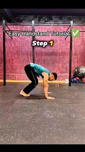 Easy handstand tutorial ✅ just try to simple step 👍#calisthenics