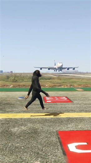 Chimpanzee Suddenly Runs Onto Runway During Airbus Landing! 😱🐒✈️ | GTA 5