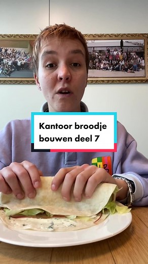 Kantoor Broodje Bouwen Deel 7: Wrap Roomkaas Ham Komkommer Sla Rollen Eet Smakelijk