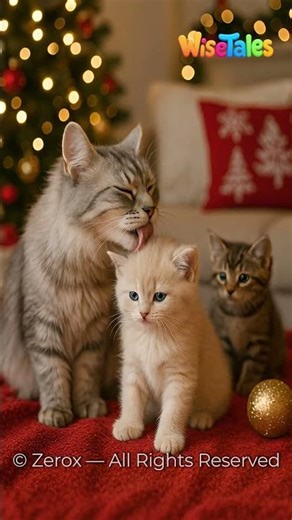 Ces chatons sont vraiment trop mignons pour Noël 🥺 #chatmignon #chaton #fêtes