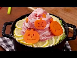 ハロウィン鍋のかわいいデコ具材『かぼちゃおばけ』の作り方