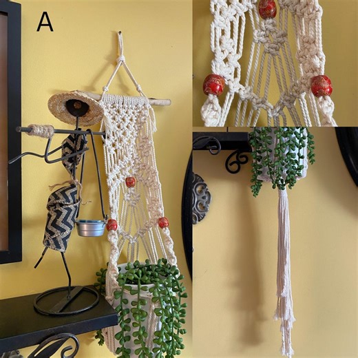Macramé Plant Hanger | Handmade Wall Decor | Indoor/outdoor Plant Display - Etsy