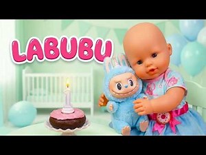 Baby Doll's First Birthday with LABUBU Surprise Gifts and Cake Celebration!
