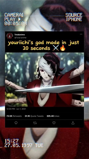 youriichi 's god mode in just 20 seconds ⚔️🔥#kimetsunoyaiba #demonslayer #trending #anime #shorts