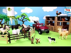 Farm Animals Toys in the Barn Playset - Fun Learn Animal Names For Kids