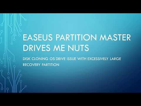 EaseUs Partition Master issue with Windows 10 Disk cloning.