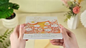 Sympathy Card - 3D Daisy Religious Sympathy Card with Envelope Gold Foil Condolences Card for Loss of Loved One (Comfort & Promise)