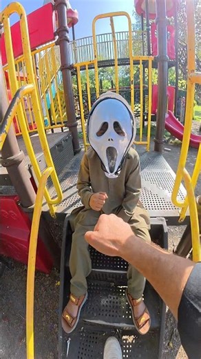 “Scary Ghost Face Mask Parkour in Playground