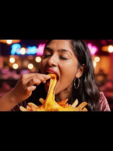 ASMR Spicy Cheese Fries 🌶🧀 | Loud Crunch + Cheese Pull Sounds | Indian Café 4K
