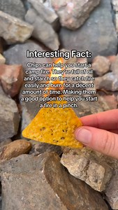 16K views · 428 reactions | Day 7 of 12 days of survival tips. Doritos, Cheetos, Fritos and many other chips are common items that can help you get your fire going in a pinch.  . . . #survival #outdoors #prepper #camping #emergencypreparedness | Tactical Belle | Facebook