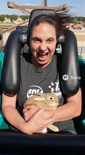 Bunny on Rollercoaster #bunny #rabbit #cute #funny