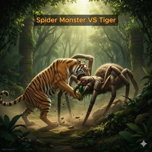 Giant Spider vs Tiger – Ultimate Monster Showdown in the Jungle!