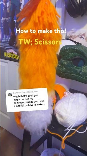 How to make a yarn tail! 🐾 [requested] #diy #furry #therianthropy #theriangear #otherpaw #tutorial