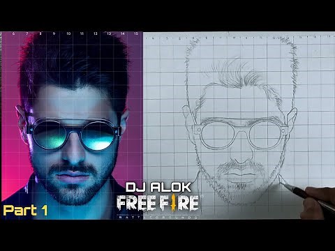 Dj Alok Drawing | How to draw Dj Alok | Free Fire Dj Alok Drawing | Step by step Outline Tutorial |