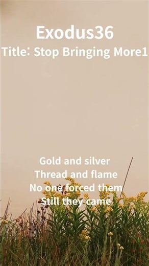 Exodus36 Title: Stop Bringing More1