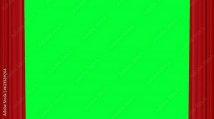 curtain opening background and 2d animation, green screen Stock Video
