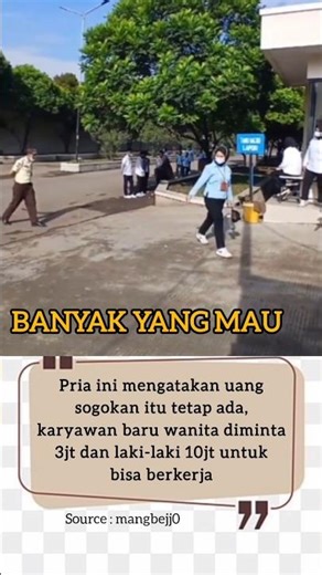 THIS MAN SAYS IT'S A BRIBE TO GET WORK. WOMEN GET 3 MILLION AND MEN GET 10 MILLION.