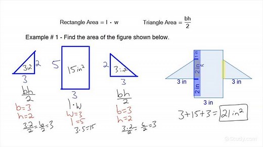 How to Find the Area of a Figure Composed of Rectangles & Triangles | Math | Study.com