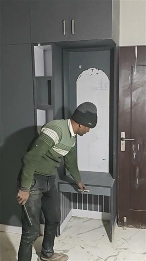 Old Room to Modern Luxury! 😍 Wooden TV Unit & Grey Glossy Almari Transformation ✨ #shorts #interior