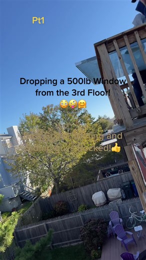 This was a one hell of a project to remove this 500lb window! The original installation was botched and ruined! From🤯🤬😡 to 😁😎🤗 Thanks East Coast Roofing & Siding! #theviewisback #happydestruction