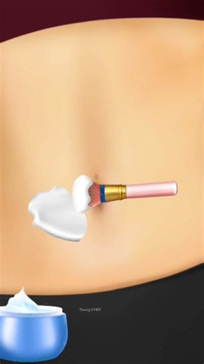 Barbell Is inserted the navel | simple Silver Ring #navel #satisfying #ring #insert #asmr | Tunnig ASMR