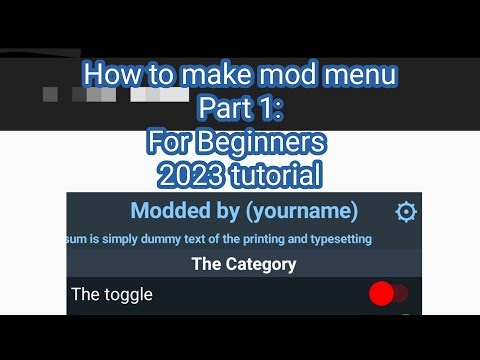 How to Make Your Own Mod Menu For Any Game! |Tutorial For Beginners! | part 1 !
