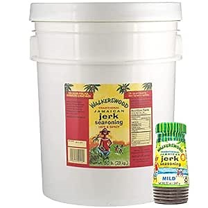 Walkerswood Traditional Jamaican Jerk Seasoning, Hot & Spicy, 50 lb. and Walkerswood, Mild 10 oz.