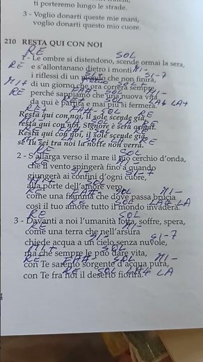 Testo e accordi del canto: Resta qui con noi