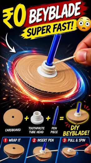 Cardboard Beyblade That Beats Original?! 😱💥 #shorts #DIYBeyblade #BeybladeDIY #HomemadeBeyblade