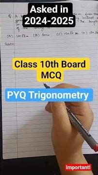 Last Year Class 10 Trigonometry MCQ 🔥 | Board PYQ #boardexam #maths #class10maths
