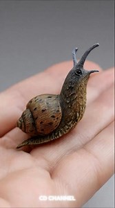 Amazing Realistic Snail Sculpture Looking Up in my hand || #snail #aivideo