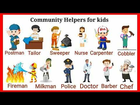 Class 1 EVS Community Helpers for kids, Our Helpers, Our Helpers Name, Our Helpers Activity,