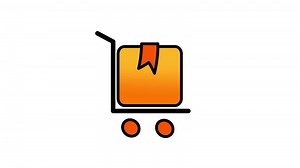 Download Looping animation of a moving cardboard box, indicating that the product is currently in delivery process for free