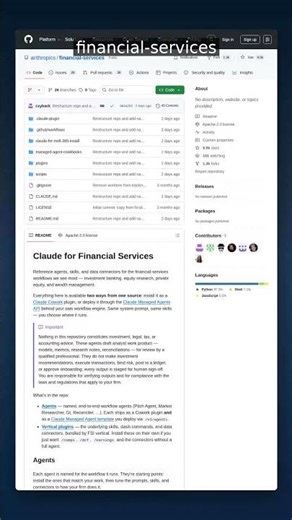 9.4K+ Stars • Financial AI | Claude FSI — Production-Ready Agents #shorts