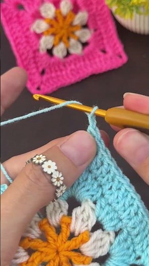 Crochet square for beginners 🫰🏻😍