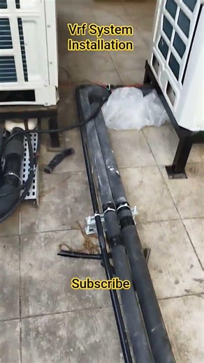 VRF SYSTEM INSTALLATION 🛠️🔨🆒 #shorts #hvac #vrfsystem #motivation #hvacinstallation