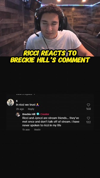 Ricci Reacts to Breckie Hill Comment on Twitch