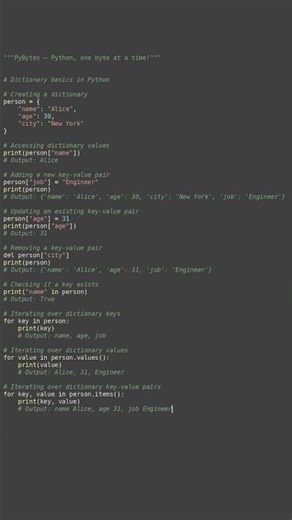 dictionary basics #python #showcase