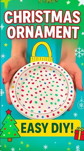 Easy DIY Christmas Ornament Craft 🎄 | Cute Paper Plate Decoration for Kids #christmas #diy