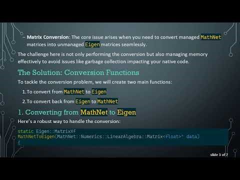 Efficiently Convert MathNet Matrices to Eigen Matrices in C+ + /CLI