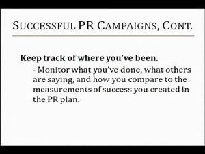 What is a Public Relations Campaign?