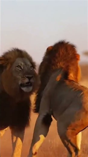 two lions fighting, the ending is incredible #animals #fighting #wildlife #lion