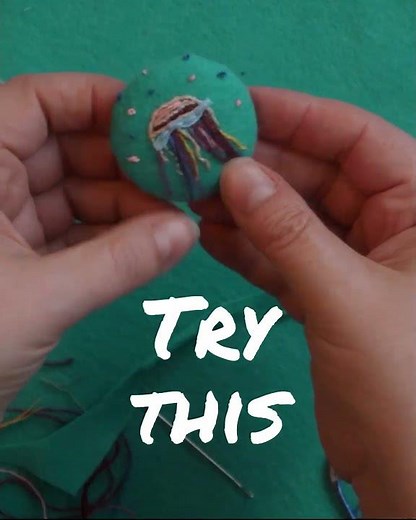 🧵 Sew with Me: Turn Fabric Scraps into a Colourful Jellyfish Button! 🪼